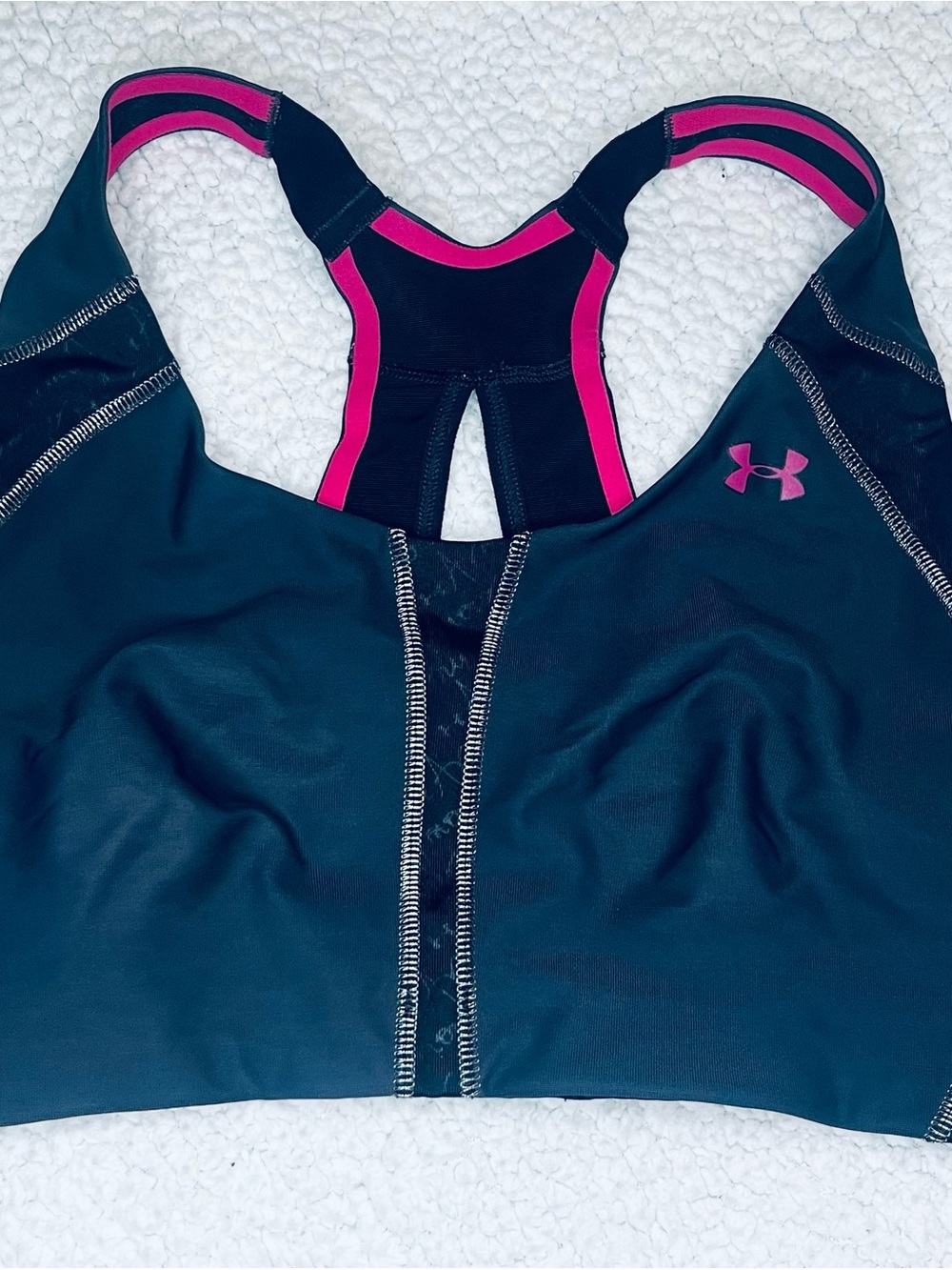 Under Armour Black Sports Bra with Pink Trim